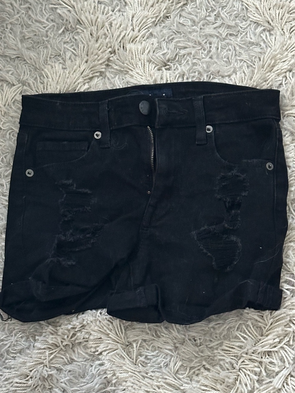 Black jean shorts